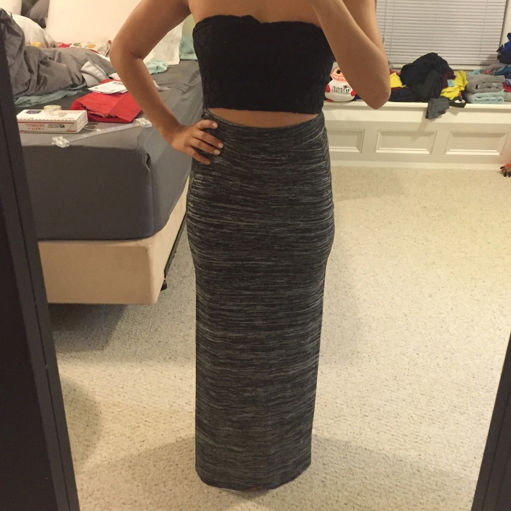 High waisted maxi skirt